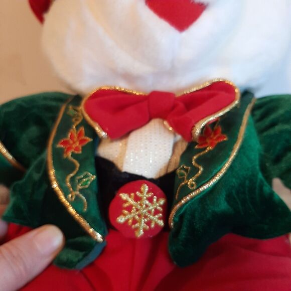 2001 TB Toy Trading 12" White Christmas Bear Plush Stuffed Animal Holiday Toy - Picture 4 of 10